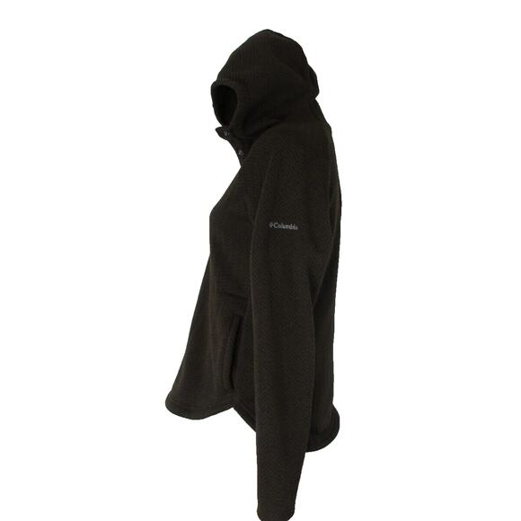 Columbia Women's Green‎ Snap Hooded Sweatshirt sz M - Picture 3 of 9